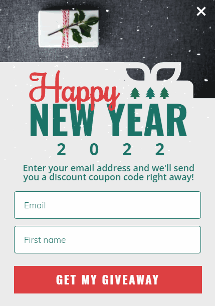 Convert visitors into Customers with New Year 2022 popup design