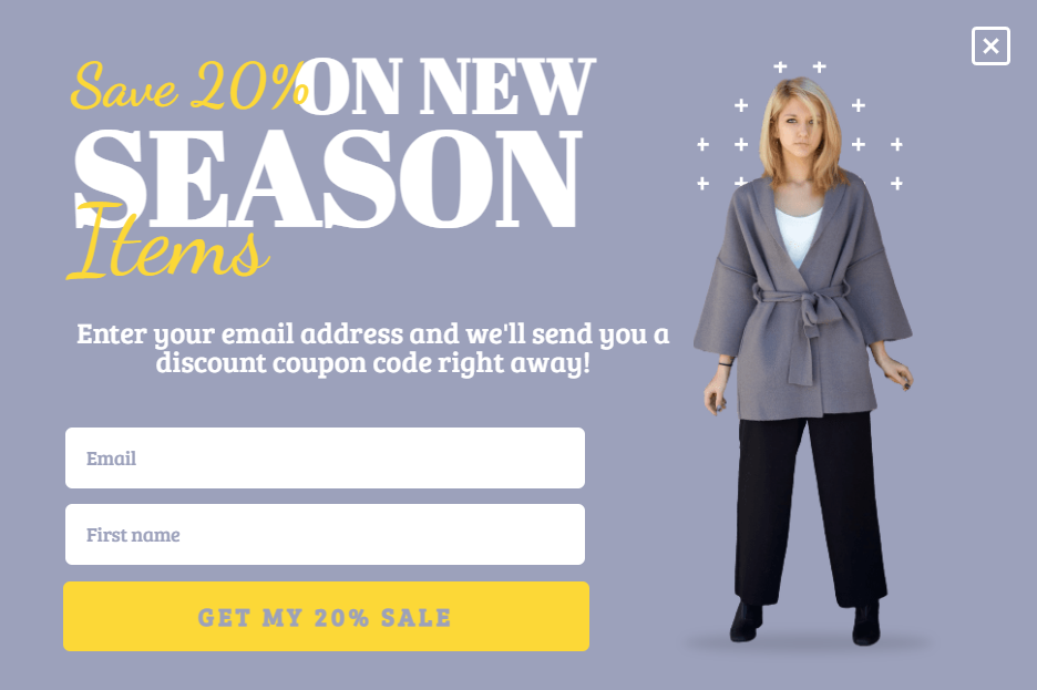 Free New season sale promotion popup