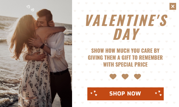 Free Valentine's Day promotion popup