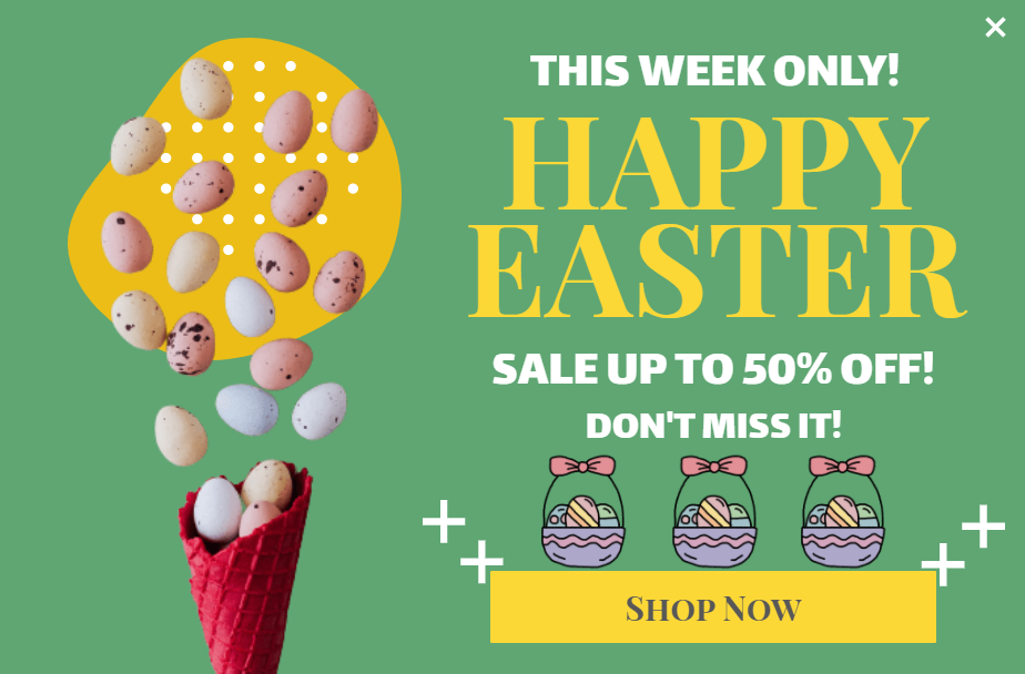 Free Happy Easter promotion popup