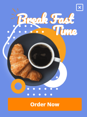 Free Breakfast food promotion popup