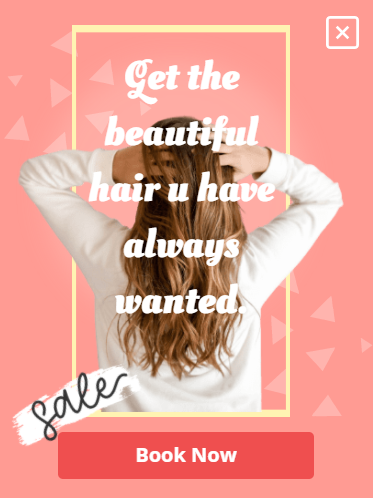 Free Hair care promotion popup