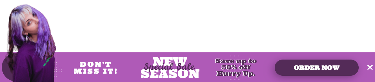 Free New season sale promotion popup