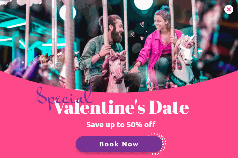 Free Valentine date promotion popup