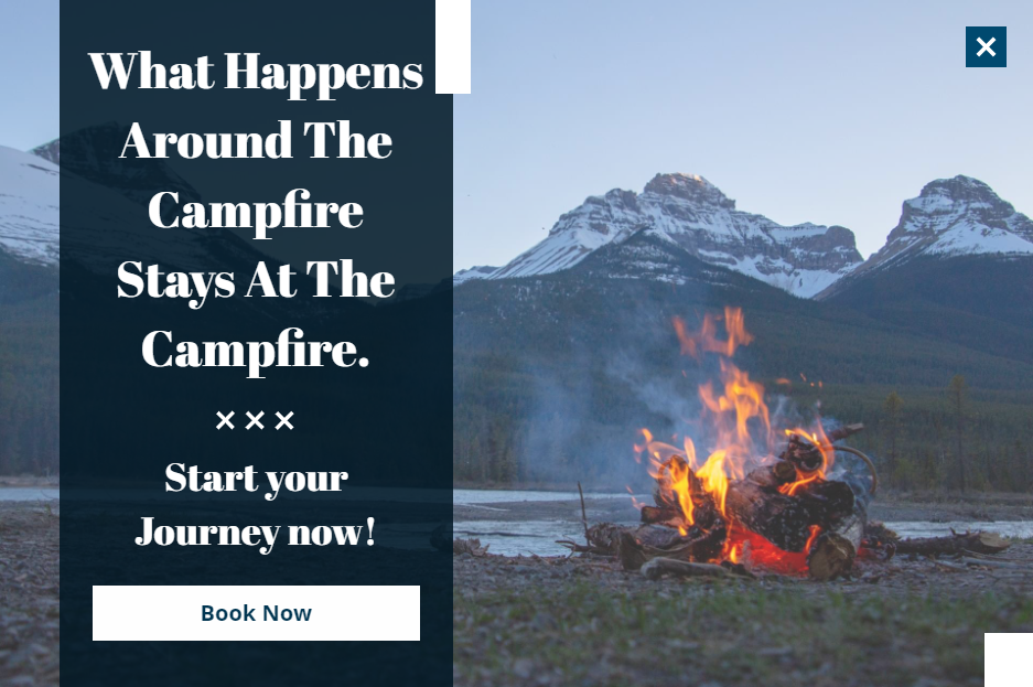 Free Campfire journey booking popup