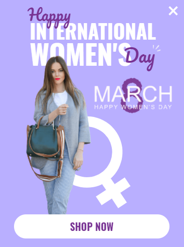 Free Women's Day sale promotion popup