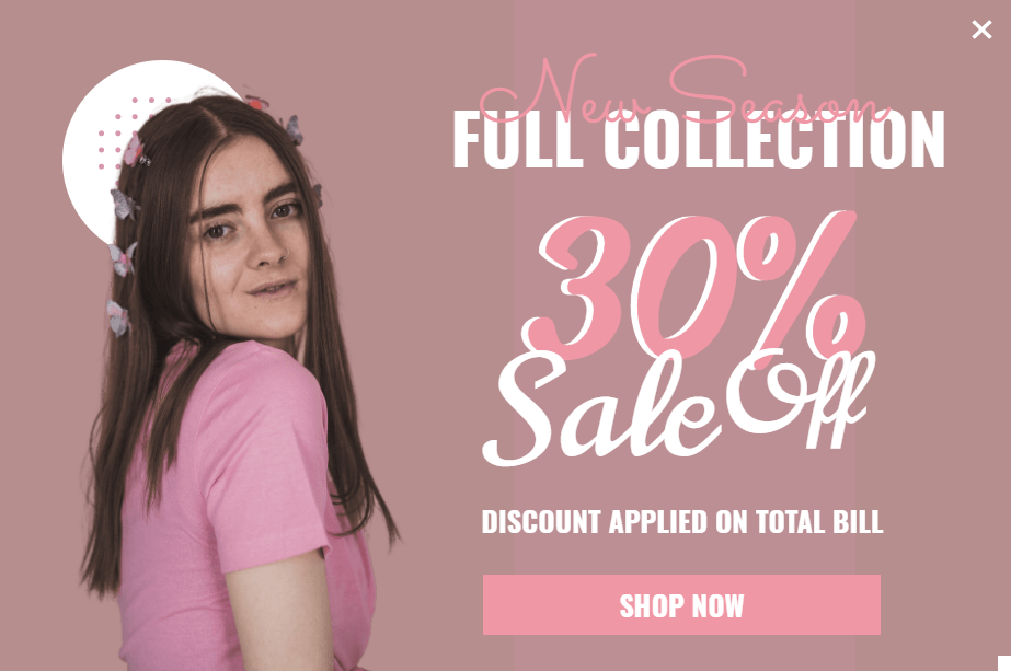 Free Full collection promotion popup