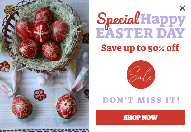 Free Happy Easter promotion popup