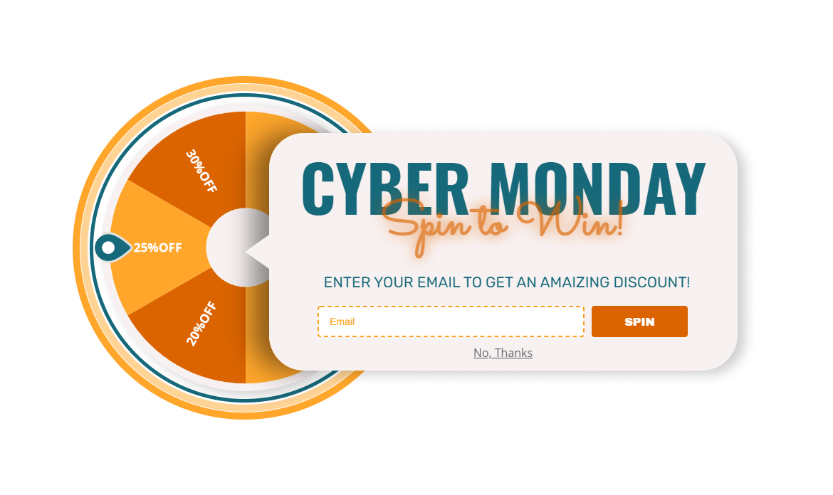 Free Cyber Monday spin to win 2