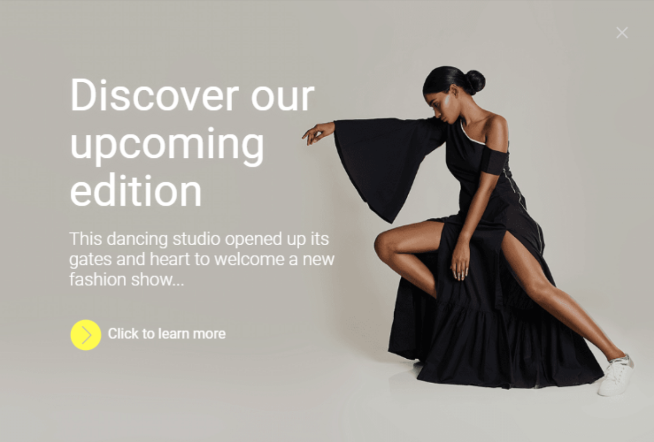 Free Upcoming fashion edition promotion popup