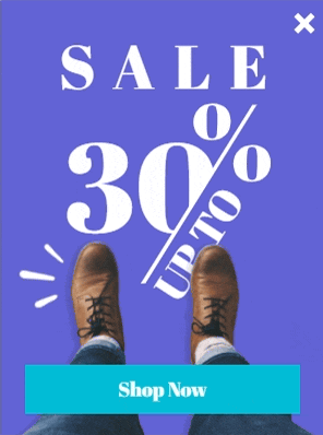 Free Shoes Percentage Sale Popup