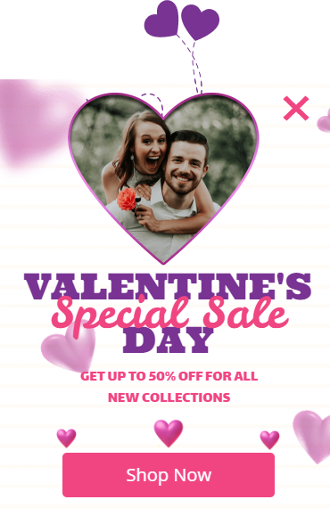 Free Valentine's Day sale popup