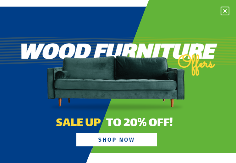 Free Furniture sale promotion popup