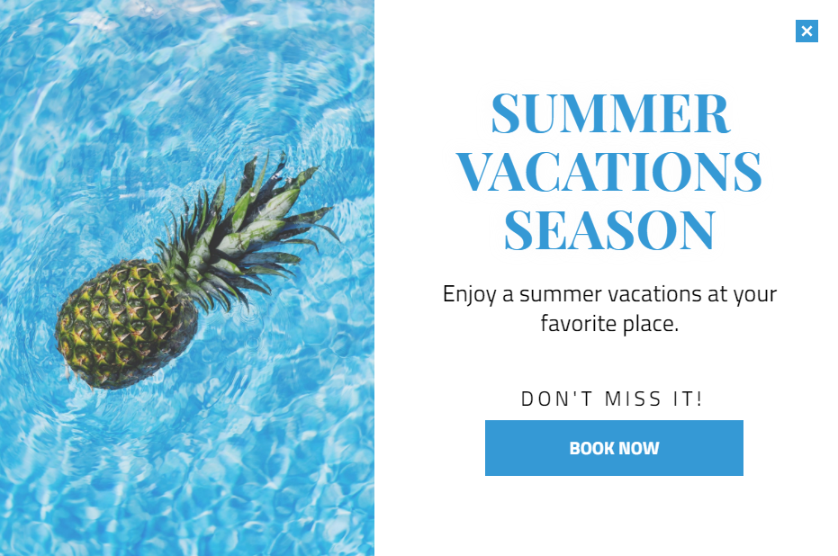 Free Creative for Summer Vacations for promoting sales and deals on your website