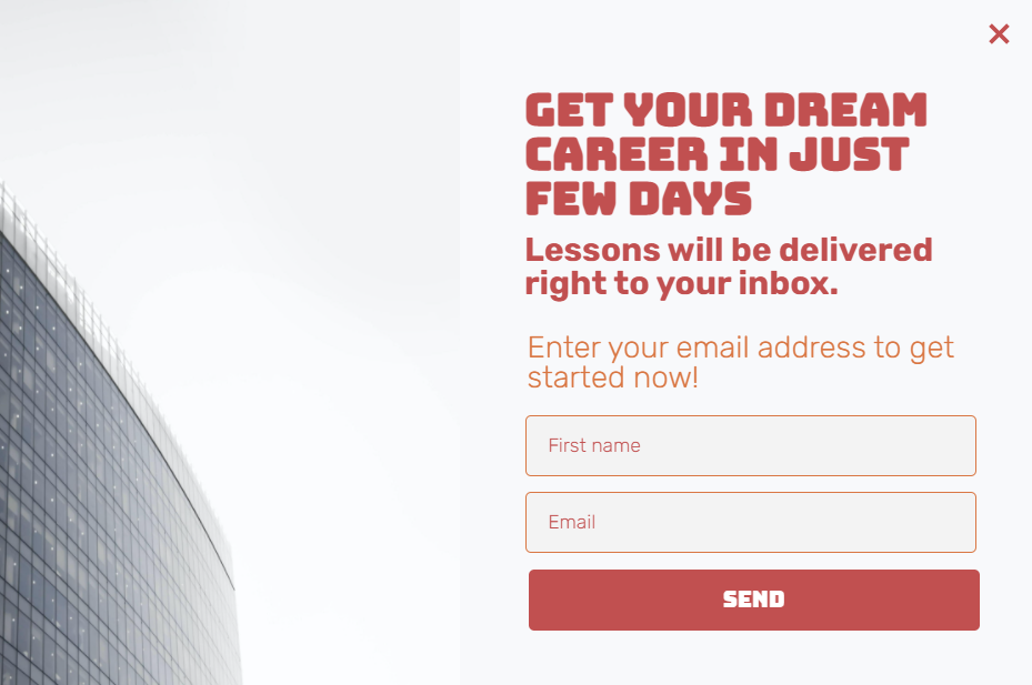 Free Online lessons popup design