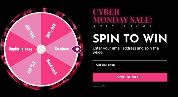 Free Cyber Monday Sale Spinner
