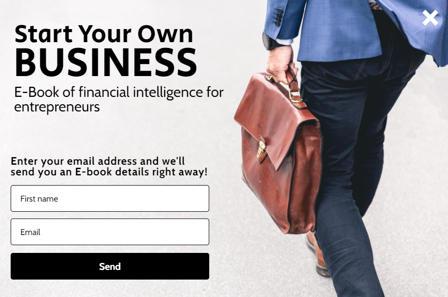 Free Business eBook popup