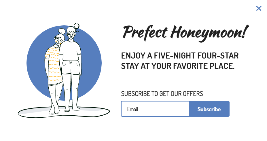 Free Honeymoon design popup