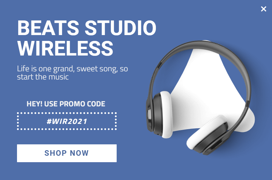 Free Creative for Beats Studio Wireless for promoting sales and deals on your website