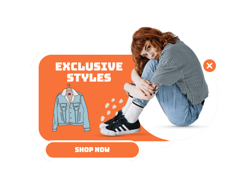 Free Animated modern apparel orange popup
