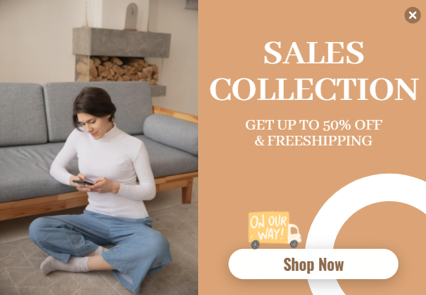 Free Collection Sale promotion popup