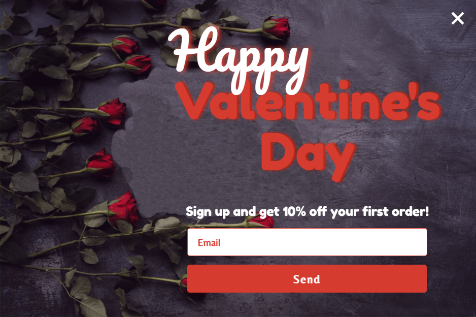 Free Valentine's Day sale popup