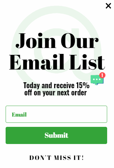 Free Join mail popup