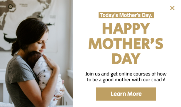 Free Creative Mother's Day Online Courses for promoting sales and deals on your website