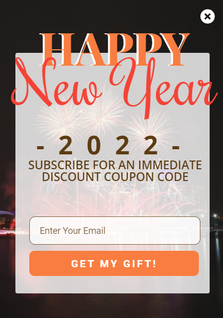 Convert visitors into Customers with New Year 2022 popup design