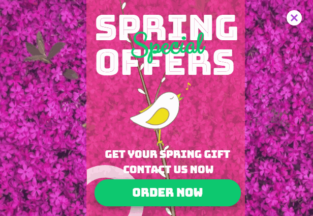 Free Spring season promotion popup
