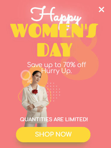 Free Women's Day sale promotion popup