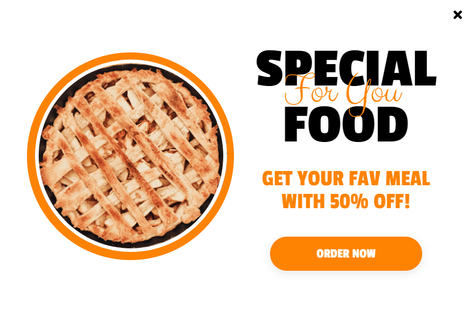 Free Creative for Special Food for promoting sales and deals on your website