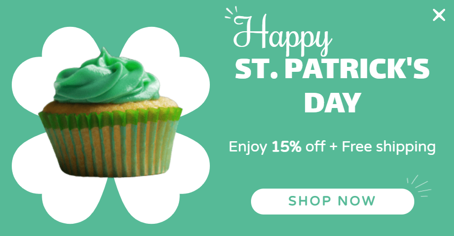 Free St. Patrick's Day promotion popup