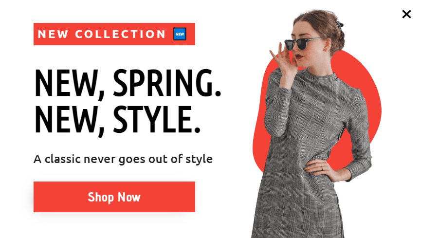 Free Spring collection promotion popup