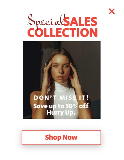 Free Ecommerce simple collection sale popup