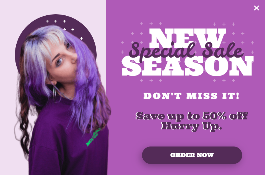 Free New season sale promotion popup