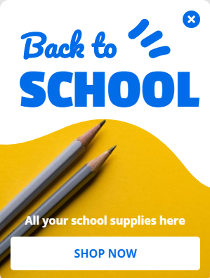 Free Back-to-school e-Commerce popup template