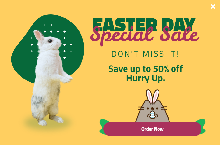 Free Happy Easter promotion popup