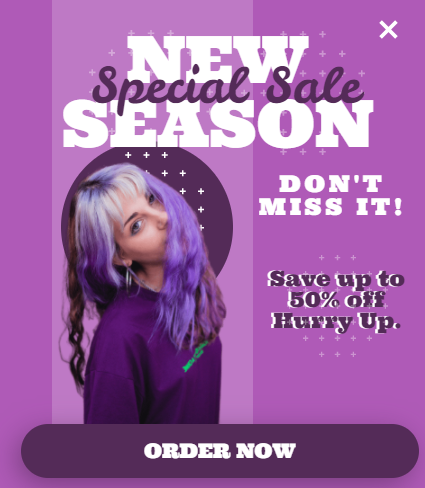 Free New season sale promotion popup