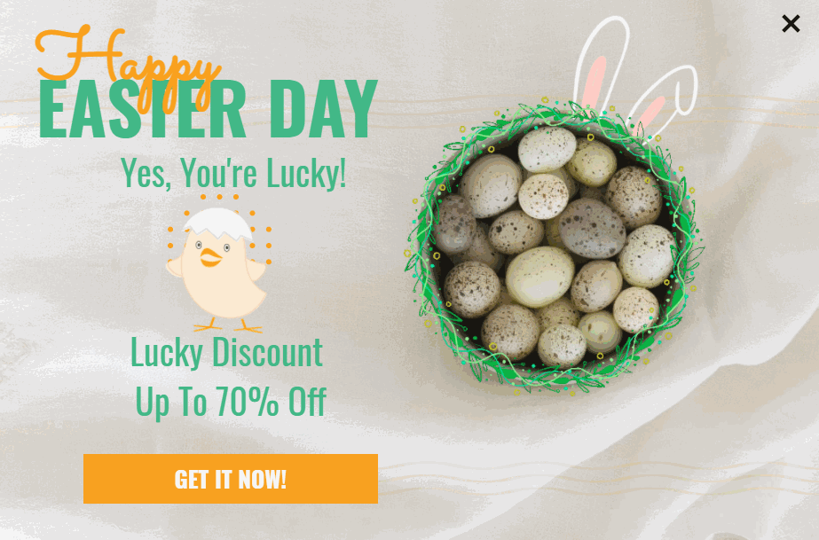 Free Happy Easter promotion popup