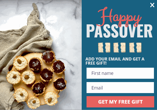 Free Passover Day popup
