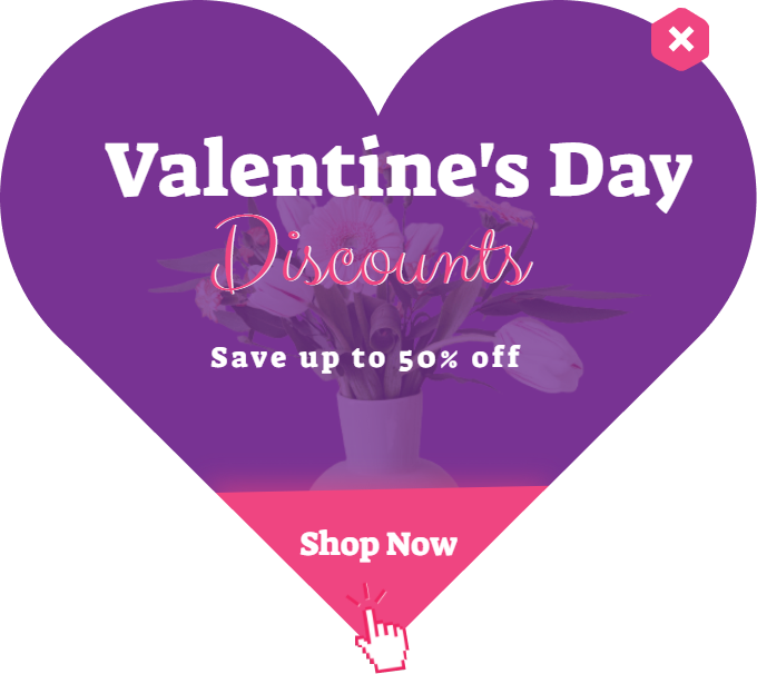 Free Valentine's Day promotion popup