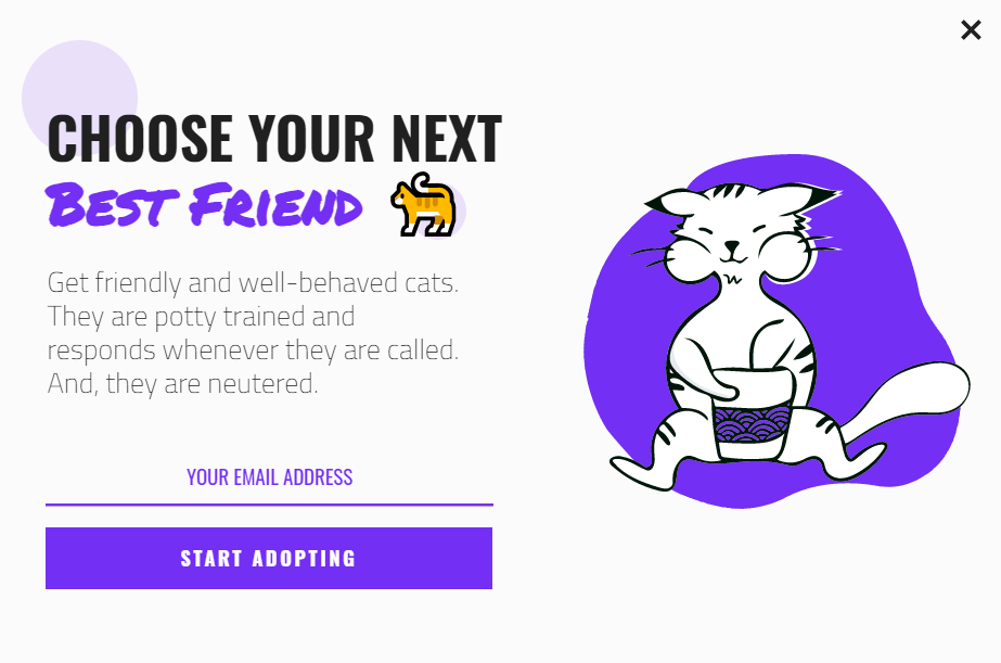 Free Popup Design for Adopting