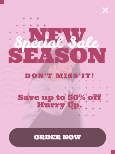 Free New season sale promotion popup