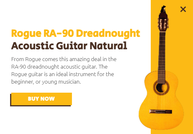 Free Creative for Guitar Style for promoting sales and deals on your website