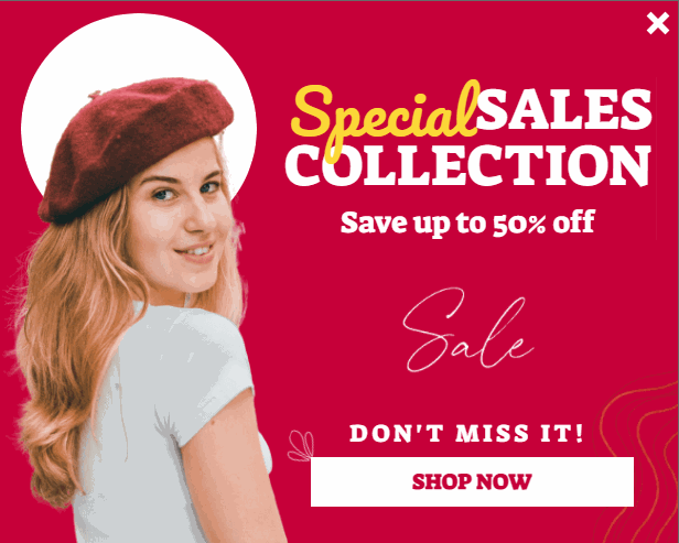Free Special Sale promotion popup