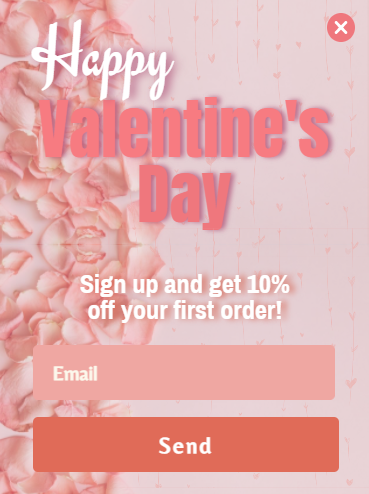 Free Valentine's Day sale popup