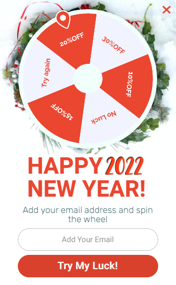 Lucky New Year Spinner Promotion Builder