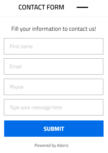 Free Contact Us Form to help increase CTA’s