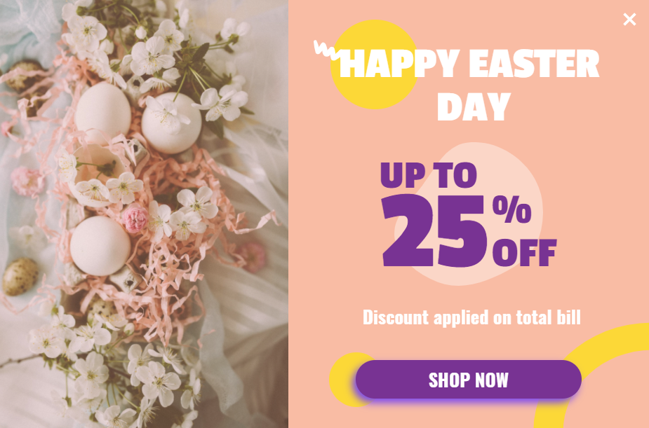 Free Happy Easter promotion popup